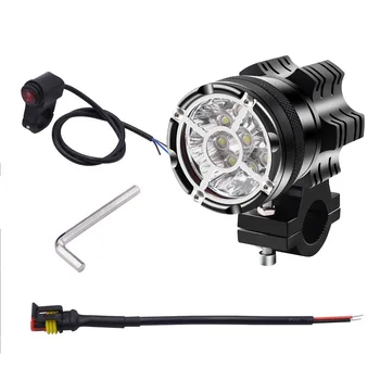 

Motorcycle LED Headlight Aluminum Alloy External Large-Sized LED Lamp a Normally Bright 9-Light Switch