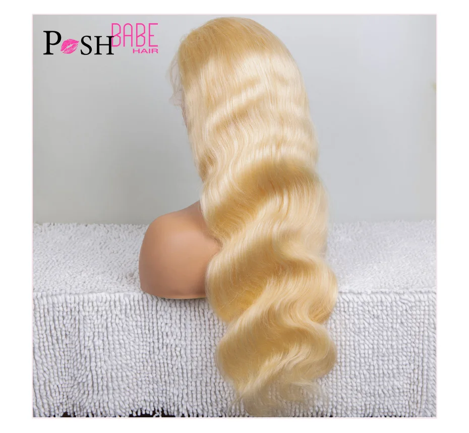 8 - 34 inch 613 Honey Blonde Color Lace Front Human Hair Wig Remy Brazilian Long Body Wave Hair Lace Frontal Wig for Black Women