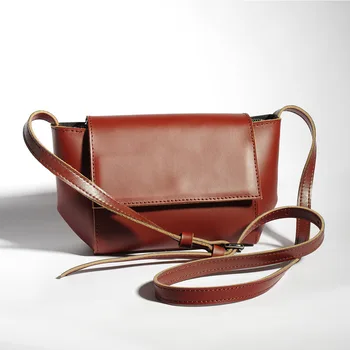 

Vintage Split Leather Bag Cross Body Retro Satchel Crazy Horse Leather Shoulder Bags Ladies Brown Crossbody Bags