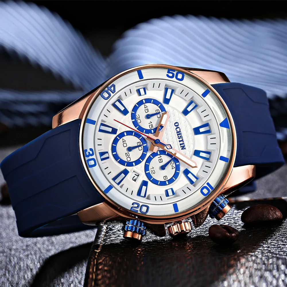OCHSTIN 2022 Top Brands Mens Watches Sport Chronograph Male Fashion Quartz Wrist Watch Waterproof Clock Relogio Masculino