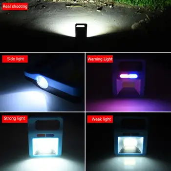

Waterproof COB Portable Flashlights USB Charging Solar Energy Powered Blue Lamps Emergency Lighting for Outdoor Hiking