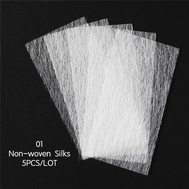 5pcs silk 3*100 см волоконно-стеклянная форма для наращивания ногтей акриловый наконечник стекловолокно для нейл-арта усиленная шелковая белая клейкая наклейка для защиты ногтей - Цвет: 5pcs silk