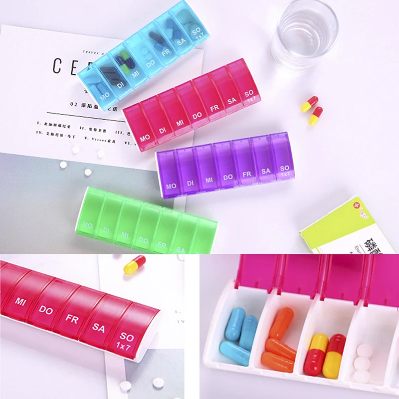 Портативный органайзер для таблеток на 7 дней пластиковый контейнер