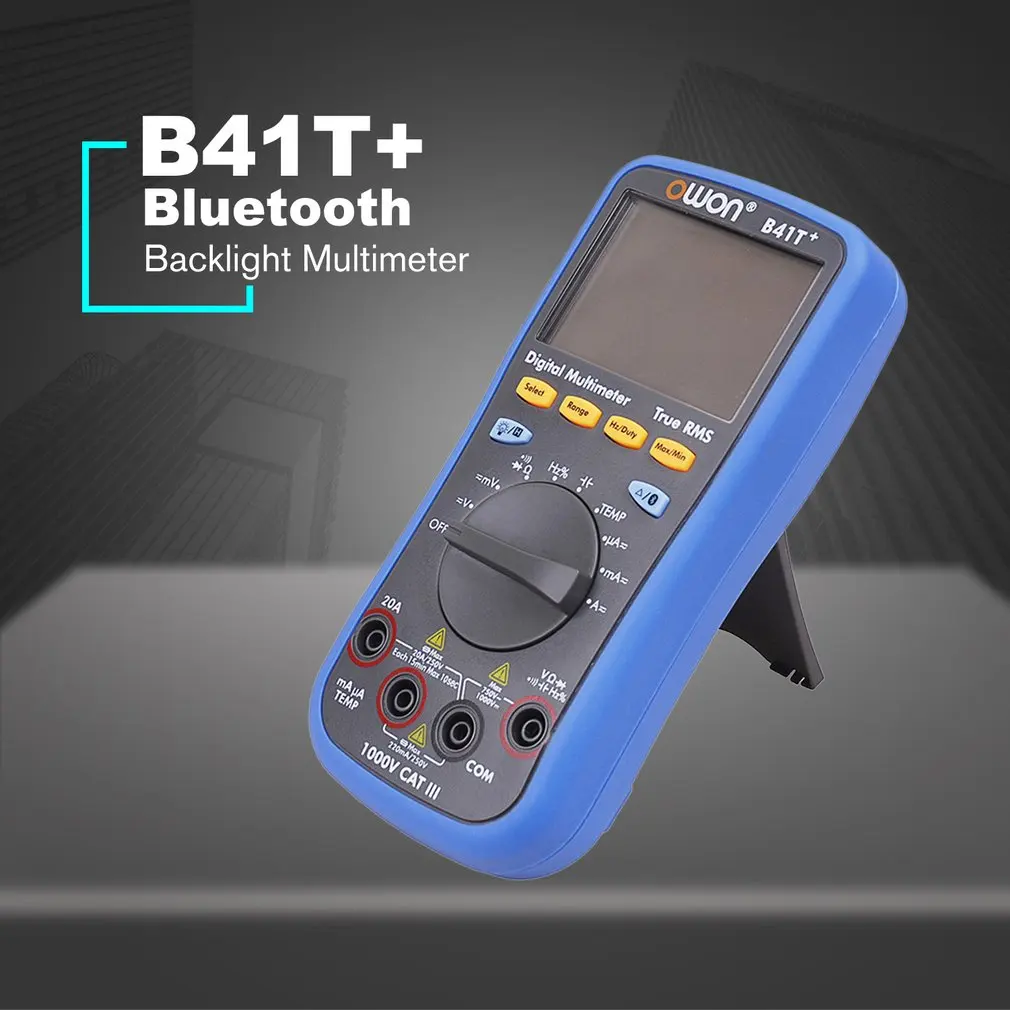 Owon B41T+ цифровой мультиметр с подсветкой ЖК-мультиметр Bluetooth AC/DC Вольтметр Амперметр истинное RMS диодное сопротивление непрерывности