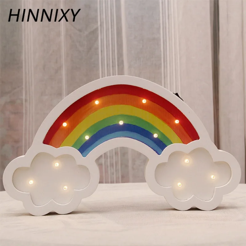 Hinnixy разноцветная Радужная подвесная настенная лампа деревянный детский ночник