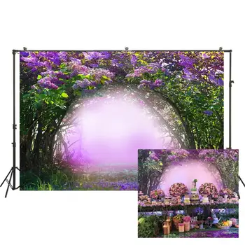 

Fantasy Magic Forest photo Background Fairytale Magical Forest Dreamy Beautiful Spring Landscape Purple Flowers backdrop W-2269