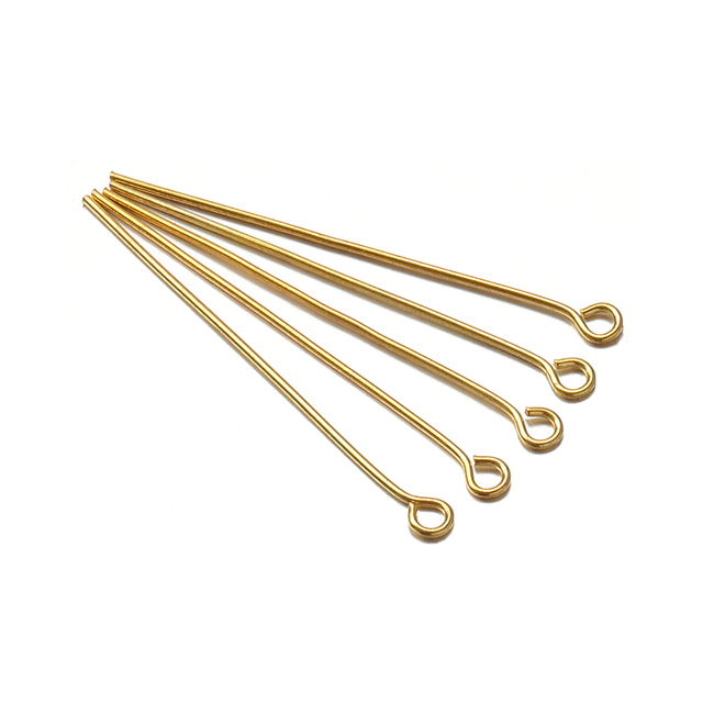 Flat Head Pins 18 20 25 30 35 40mm Eye Pins Rod Findings For Diy Jewelry Making Beading Connector Accessories Supplies