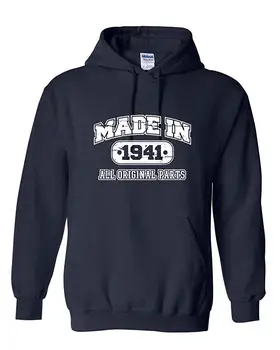 

77th Birthday Hoodie Made in 1941 Sweatshirt Mens Funny Hoodie 5XL Navy Men Women Hoodie Sweatshirt