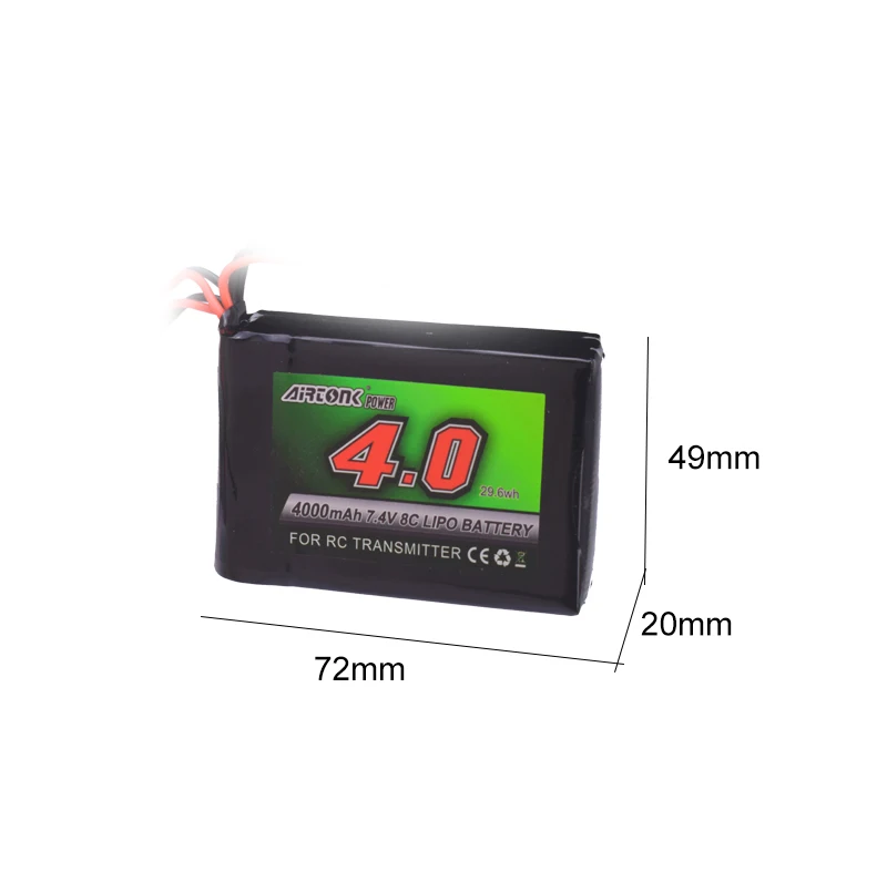 7,4 V 4000mAh 8C RC передатчик батарея аккумуляторная Lipo батарея для Spektrum DX9 DX8 DX7 DX6E пульт дистанционного управления