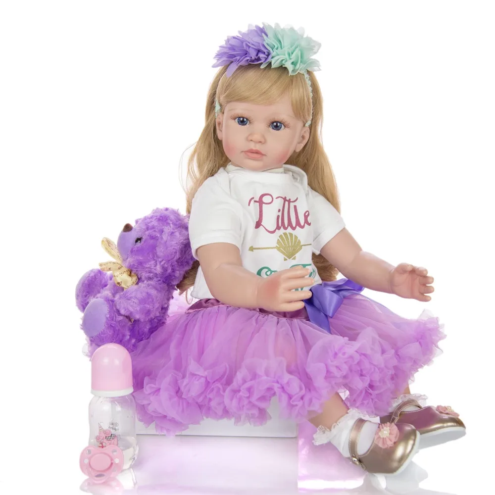 KEIUMI прекрасный 60 см как принцесса Reborn Baby Doll игрушки 24 ''милая кукла" малыш "Девочка золотые волосы подарок на день рождения ребенок игровой дом игрушка