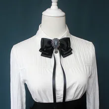 Элегантный женский галстук-бабочка из сплава с горным хрусталем для свадебной вечеринки, деловой галстук, школьная форма, галстук-бабочка, аксессуар