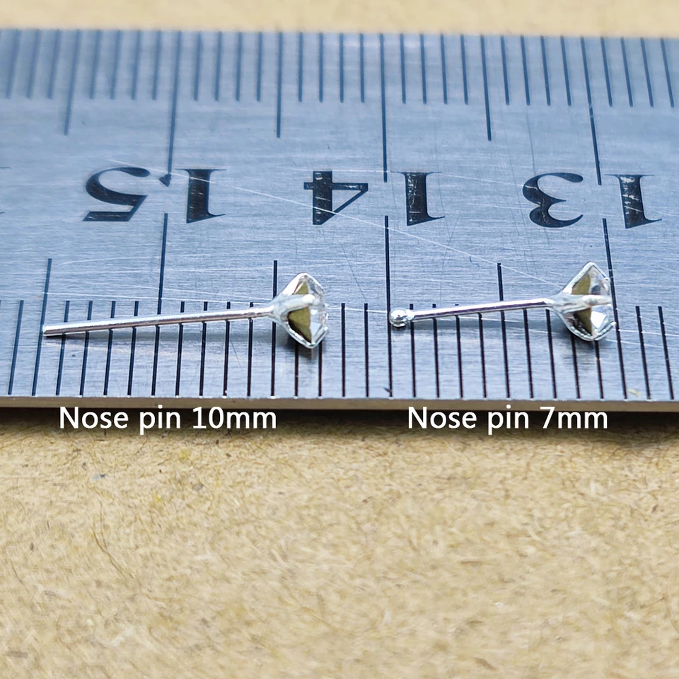 Argento 925 Piercing Naso 20 Borchie Per Naso Argento Sterling 925 - Sfera E Estremità Dritta 1.6mm - Gioielli Jewellerybox Set 20 Borchie Naso Luminose - Foto 2