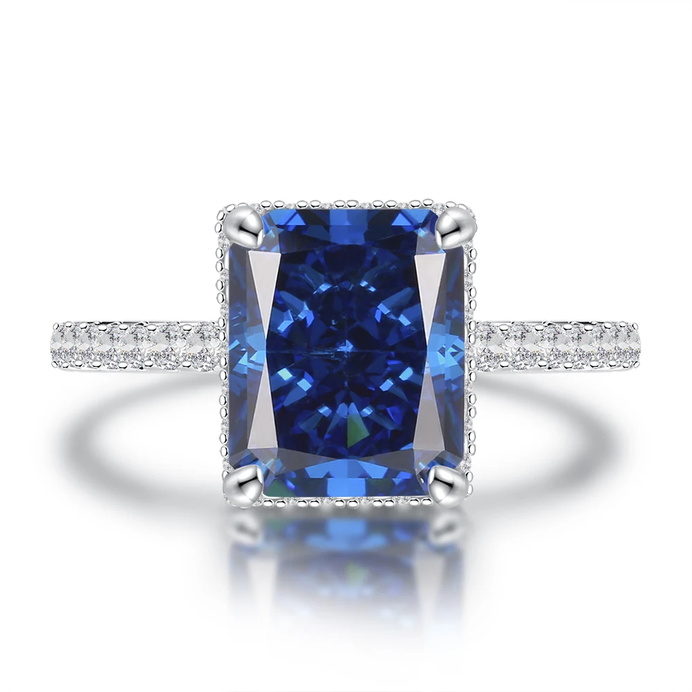 Wong Rain  만든 Moissanite Padparadscha 보석 탄생석 웨딩 약혼 반지 고급 보석 도매