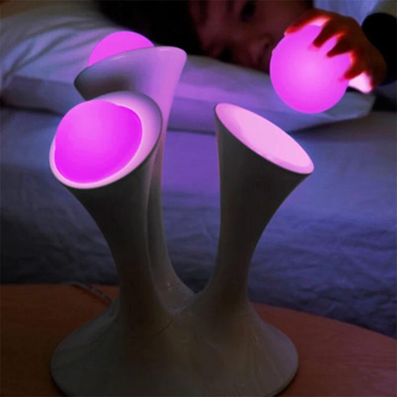 

New Creative Mushroom Night Light Children's Room Bedside Lamp Colorful Glowing Led Lamp With Removable Balls Kids Sleeping Toy