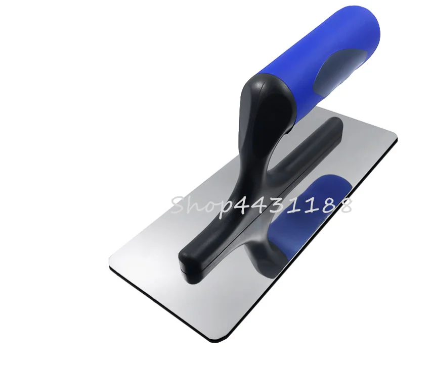 1pcs 20*8cm Stainless Steel with Blue Plastic Handle Concrete Finishing Float Trowel for Construction Cleaning Tool 4