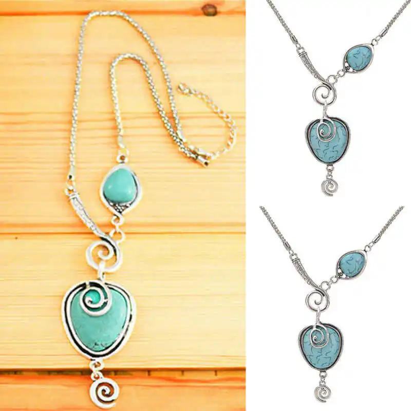 Heart Tibet Statement Silver Color Hot Necklace Women Boho Retro Pendant | Украшения и аксессуары