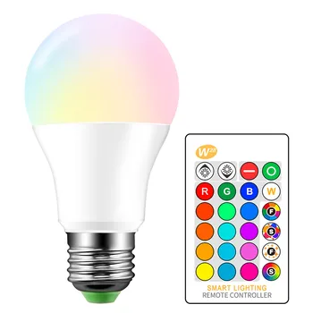 

LED Bulb Lights 3W 5W 10W Lampada Changeable Colorful RGB LED Lamp With IR Remote Control RGB Remote Control Bulbs #YL10