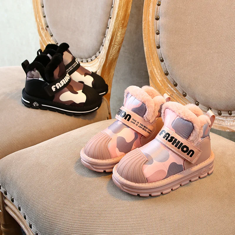 

Winter Girls Boots For Kids Shoes Children Snow Boots Warm Footwear Outdoor Plush Mid-Calf School Party felt boots Fashion 2019