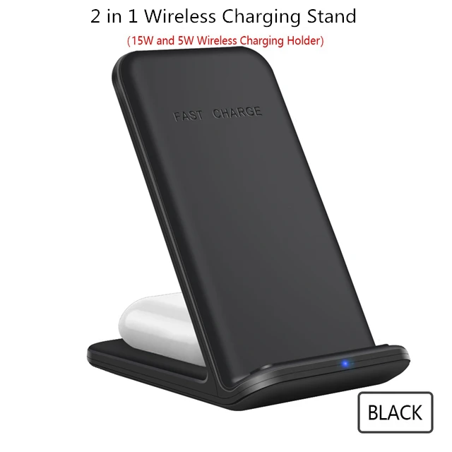 20W Qi Wireless Charger Stand 2 in 1 Fast Charging Dock Station For iPhone 13 12 11 XS XR X 8 Airpods 3 Pro Samsung S21 S20 Buds iphone charging pad Wireless Chargers