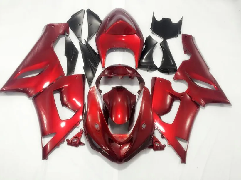 ABS мотоцикл обтекатели комплект подходит для kawasaki Ninja ZX6R 636 2005 2006 05 06 6R ZX-6R Кузов Набор на заказ все красные