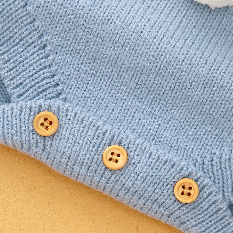 Baby Bodysuit Knit Sleeveless Newborn Girl Boy Jumpsuit Outfit Fashion 3D Rabbit Pom Pom Infant Kid Clothing Top Easter Playsuit