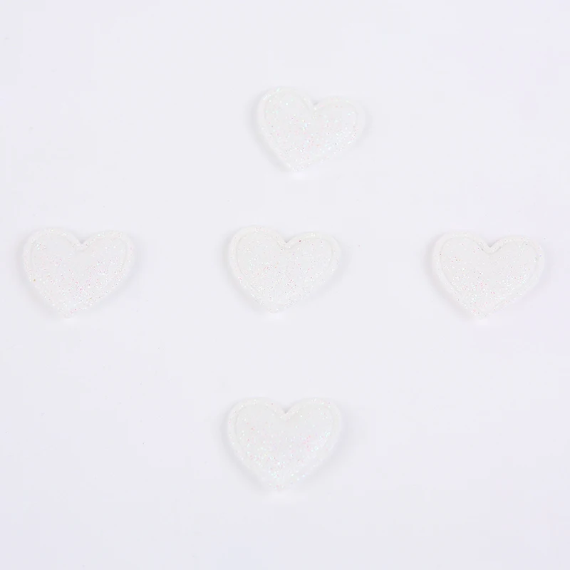White Heart 50 шт. 2,2 см золотая пудра ткань Любовь Сердце нашивки Аппликация DIY ремесло поставки Скрапбукинг Декор детские головные уборы аксессуары Луки - Цвет: White Heart