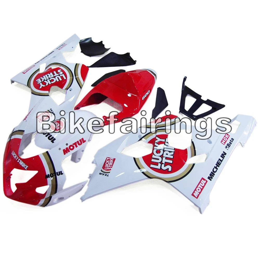 Полный комплект обтекателя Для Suzuki GSXR600 GSXR750 K4 год 2004 2005 впрыскивание, АБС-пластик мотоциклетный кузов-Лаки Страйк, белого, красного цвета