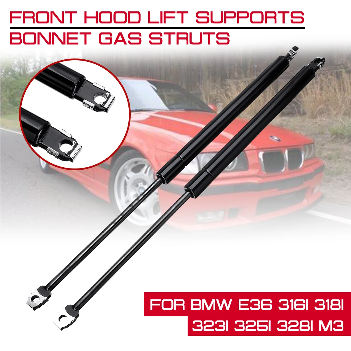 Car Front Engine Hood Lift Supports Props Rod Arm Gas Springs Shocks Strut For BMW E36 316i 318i 323i 325i 328i M3 | Автомобили и