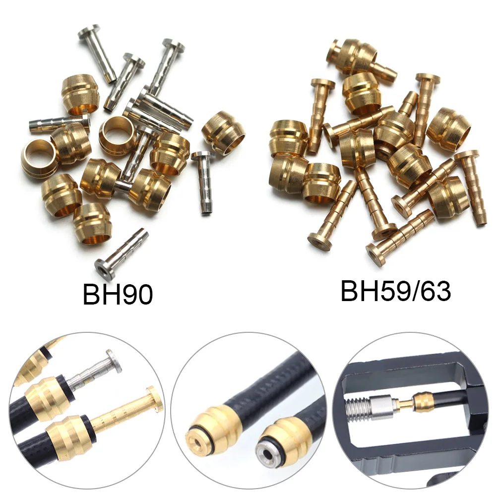 Lot De 10 Raccords Olives + Inserts BH90/BH59 Pour Tuyau De Frein Hydraulique - Alliage Cuivre - Neuf