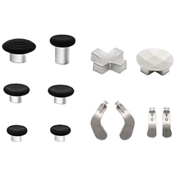 

12 Pcs - Metal Mod 6 Swap Thumbsticks Joysticks, Metal 4 Paddles & 2 Dpads for One Elite Series 2 Controller