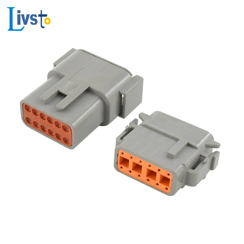 Conjunto 12pin Maneira Deutsch Dtm Conector à Prova Dtm Água com Pinos Conector Automotivo Dtm0412p Dtm06-12s 10