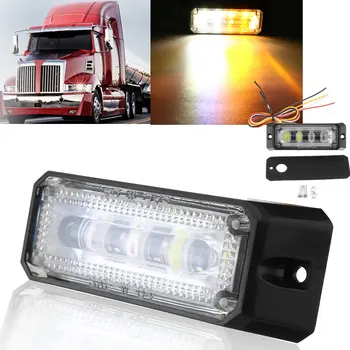 

2pcs/1pc 4 LED Waterproof Car Truck Warning Light Flash Light Side Indicated Light for Truck Trailers Boats