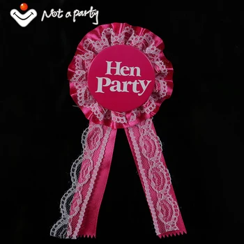 

12pcs Wedding hen party button white lace with ribbon badge decoration fit sexy costume bachelorette party hens night favors