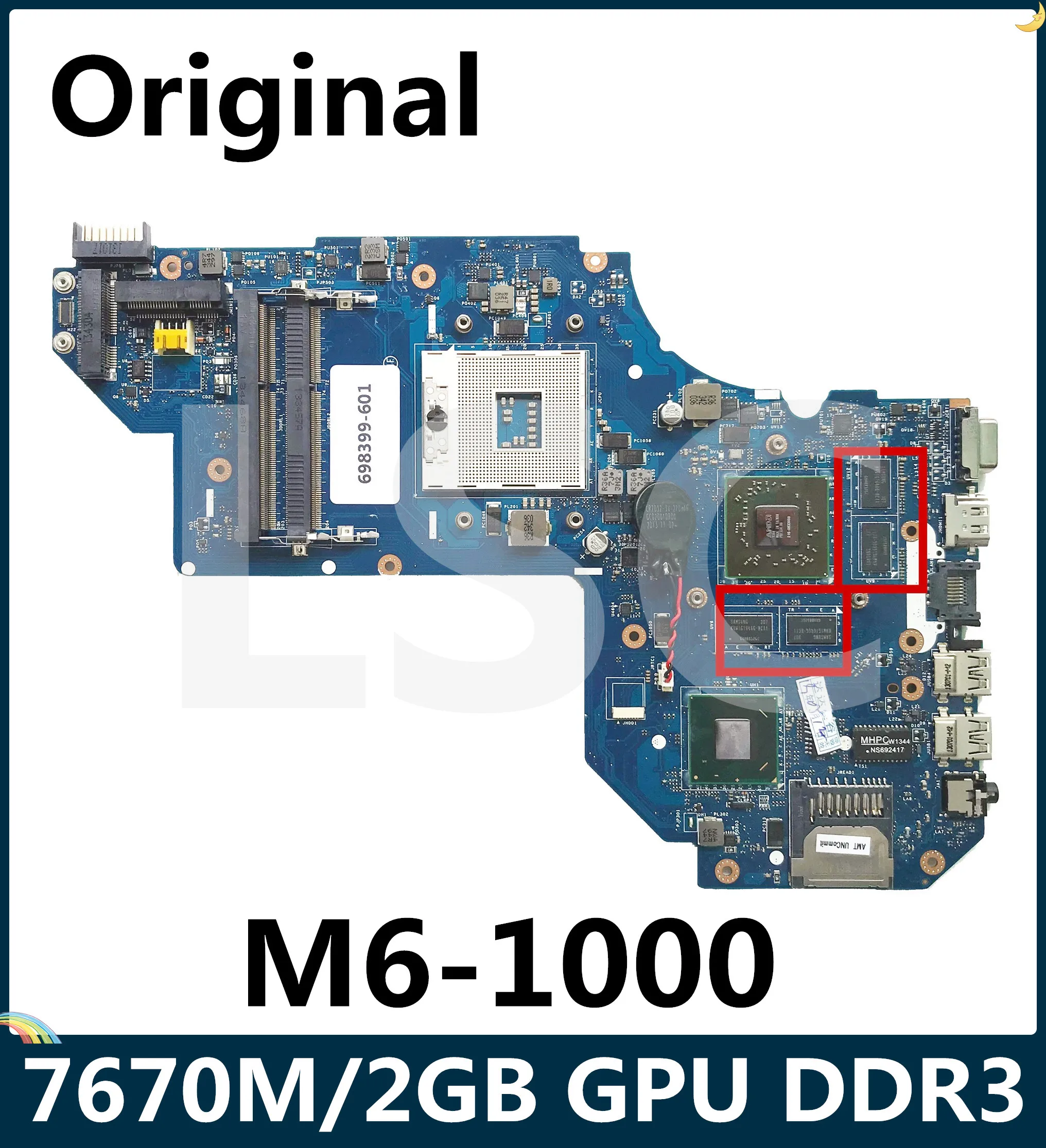 Материнская плата LSC для ноутбука HP M6 материнская 698399-001 698399-601 QCL50 HD 7670M/2 ГБ GPU HM77 DDR3