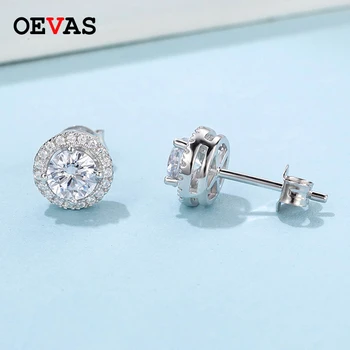 

OEVAS Real 0.5 Carat D Color Moissanite Stud Earrings Top Quality 100% 925 Sterling Silver Sparkling Wedding Party Fine Jewelry