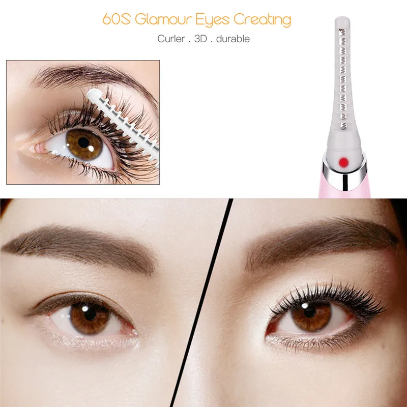 Electric Eyelash Curler USB Rechargeable Handy Heated Eye Lashes Curling Tool Long Lasting Eyelash Enhancer Pen Makeup Tools 38