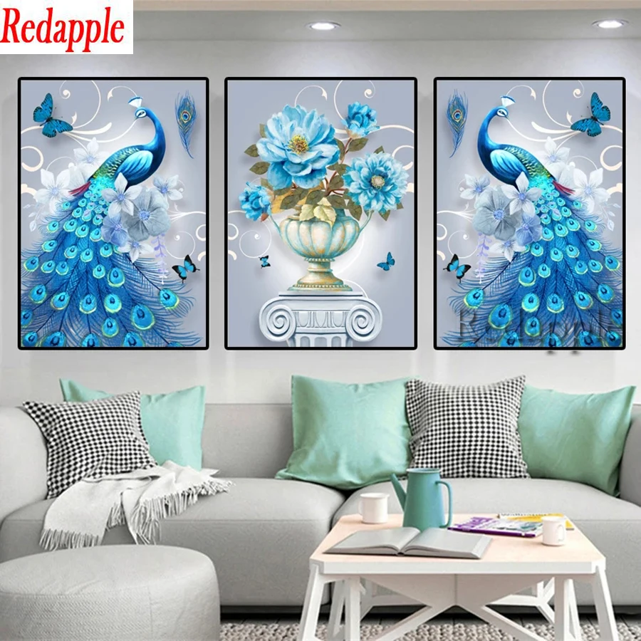Diy Diamond Painting Animal Peacock Kit Diamond Embroidery Flower Art Full Drill Mosaic Picture