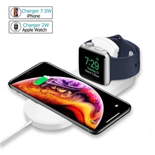 2 In 1 QI Wireless Charger Stand for Apple IPhone X XR XS Max 8 Plus IWatch Dock Charging Coil Pad Induction for I Watch Adapter