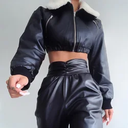 Francês retro casaco de pelúcia maré 2020 inverno novo cordeiro lã lapela zíper manga longa topo feminino casacos e jacks