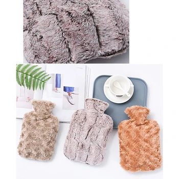 

Cute PVC Stress Pain Relief Therapy Hot Water Bottle Bag With Knitted Soft Cozy Cover Winter Warm Heat Reusable Hand Warmer