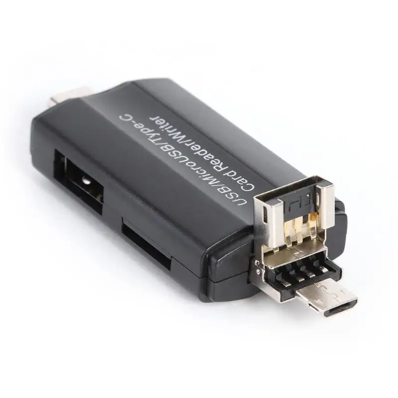 Тип C и Micro USB и USB OTG кардридер USB2.0 УДЛИНИТЕЛЬ-переходник для телефона с поддержкой функции OTG