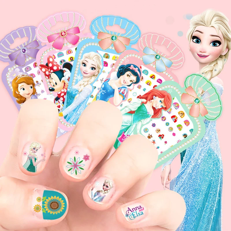 

Girls Disney Frozen Elsa Anna Snow White Ariel Princess Nail Stickers Sofia Princess Minnie Makeup Toys Sticker For Kids Gifts