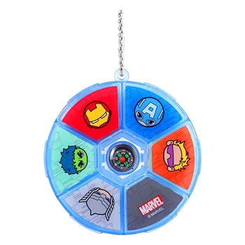 

Marvel Round Box Cartoon Eraser Captain America Iron Man with Compass Stationery Student School Supplies Boy gift