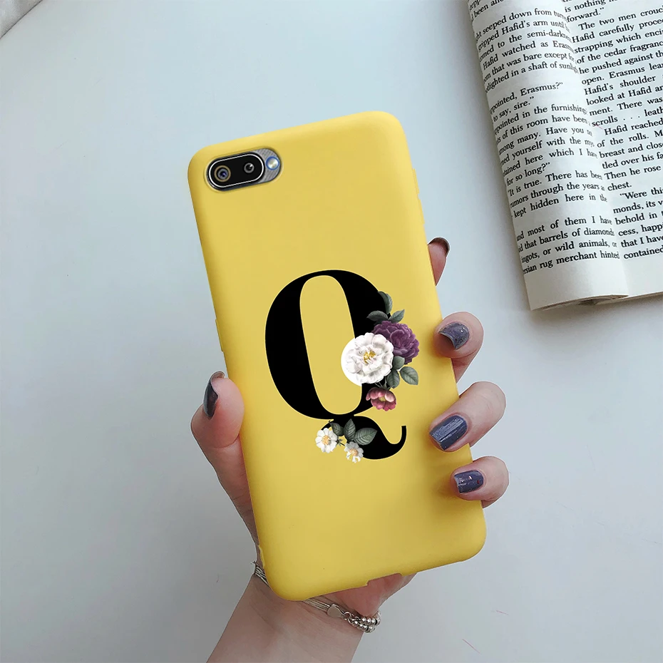 oppo mobile cover For OPPO A1K Phone Case Realme C2 Cover Alphabet Letters Flower Silicone Soft Coque For OPPO A1K RMX1941 A1K A1 k CPH1923 Funda cases for oppo phones Cases For OPPO