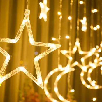

Holiday LED star lights small lanterns flashing lights string lights starry net red bedroom room decoration curtain lights