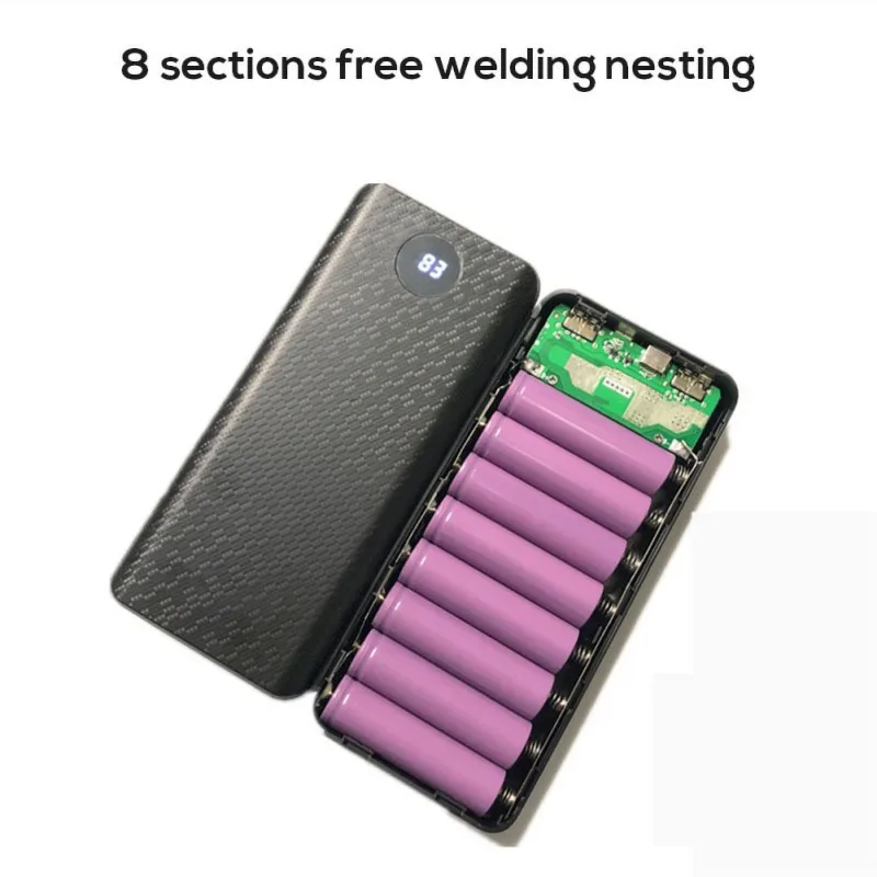 

newly 8x18650 Battery DIY Case Power Bank Box QC3.0 Fast Charging External Backup Battery Shell