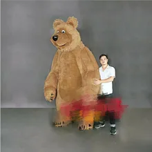 Рождественский длинный мех бурый медведь надувной талисман 2,6 м костюм вечерние платье для игры животные косплей платье для вечеринки Хэллоуин