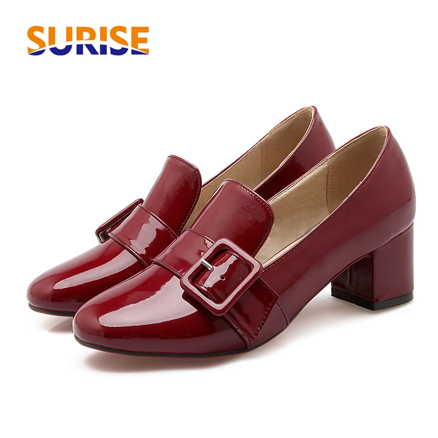 ladies red patent leather shoes