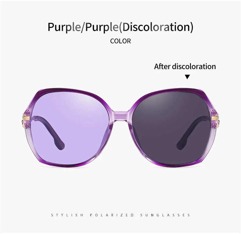 LIOUMO Brand Women Polarized Sunglasses Photochromic Design Big Frame Elegant Lady Sun Glasses Chameleon UV400 lunette de soleil cute sunglasses
