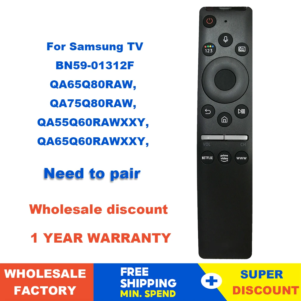 BN59-01312F voice Remote Control for Samsung Smart LCD LED TV BN5901312F RMCSPR1BP1 BN59-01312D QA55Q60RAW | Электроника